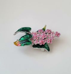 1 st detaljrik brosch hänge - Rosa blommor