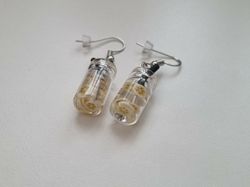 Örhängen, Miniatyr glasflaska / drink med fyllning (variant 14)
