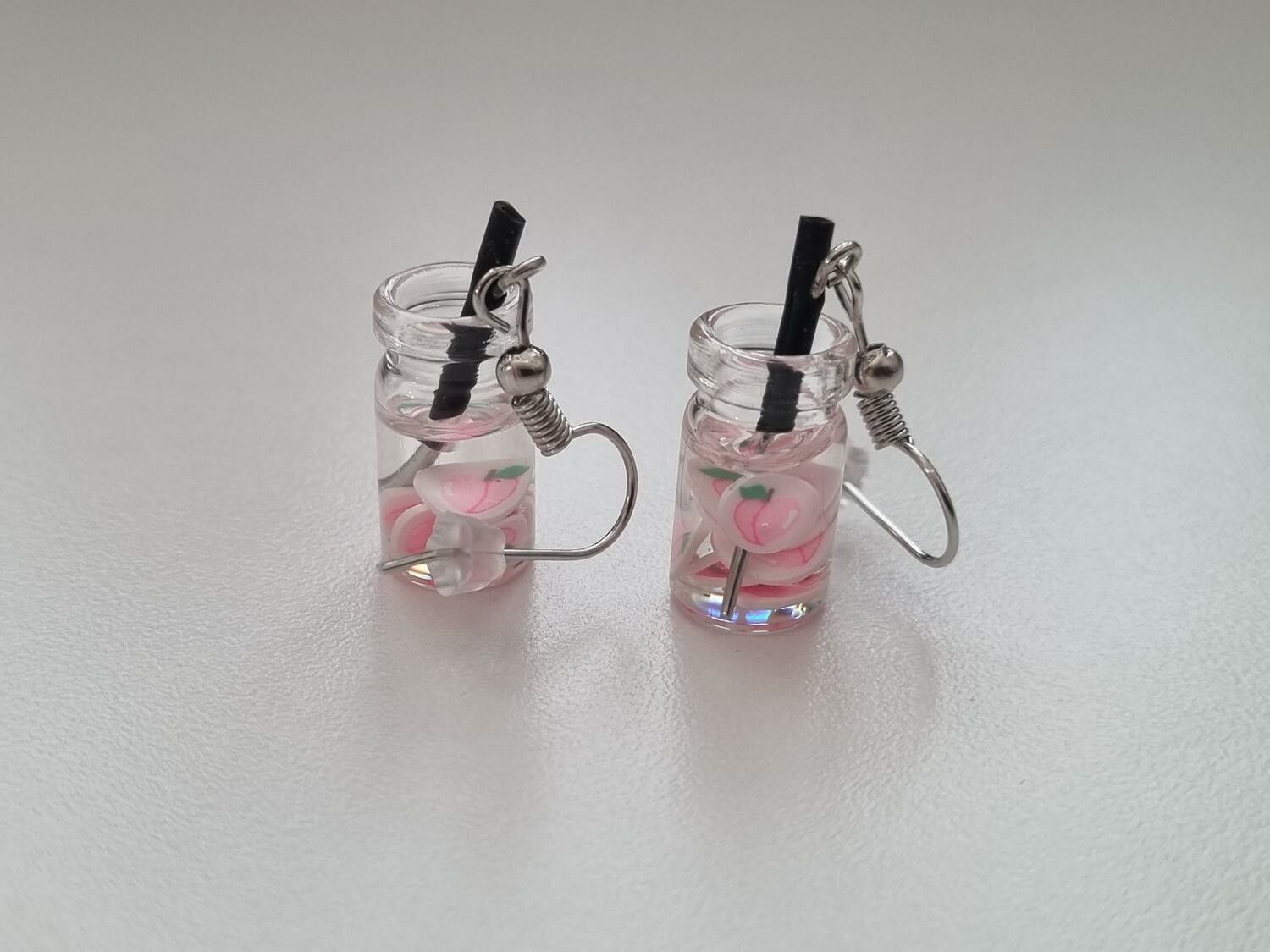 Örhängen, Miniatyr glasflaska / drink med fyllning (variant 15)