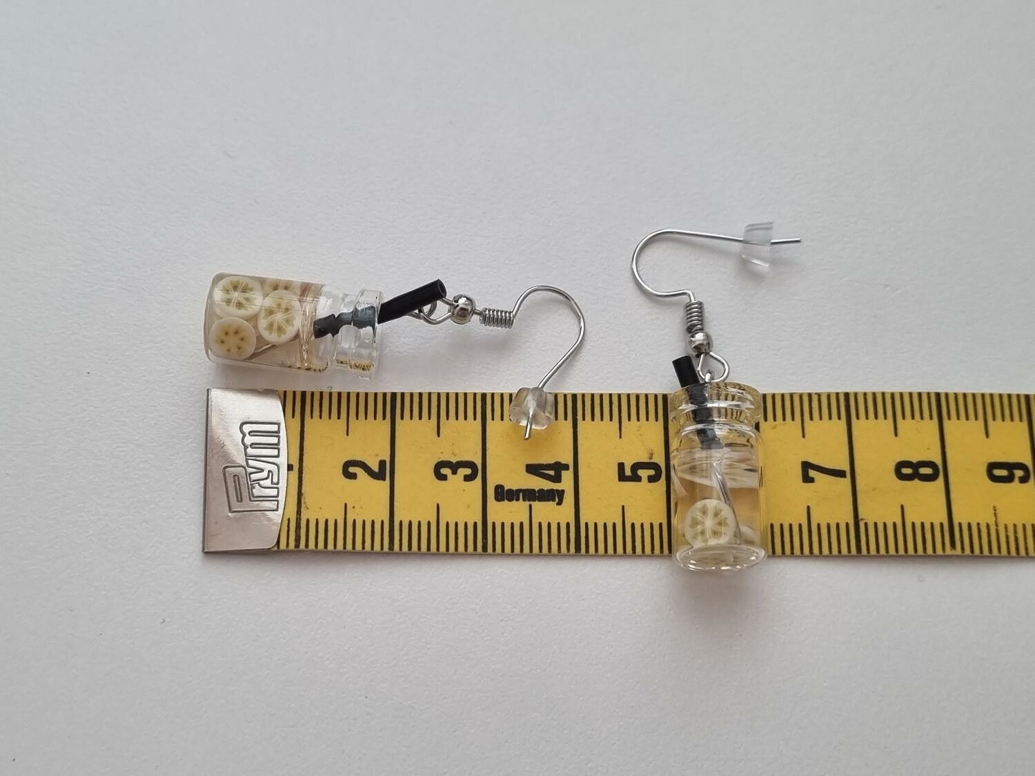 Örhängen, Miniatyr glasflaska / drink med fyllning (variant 14)
