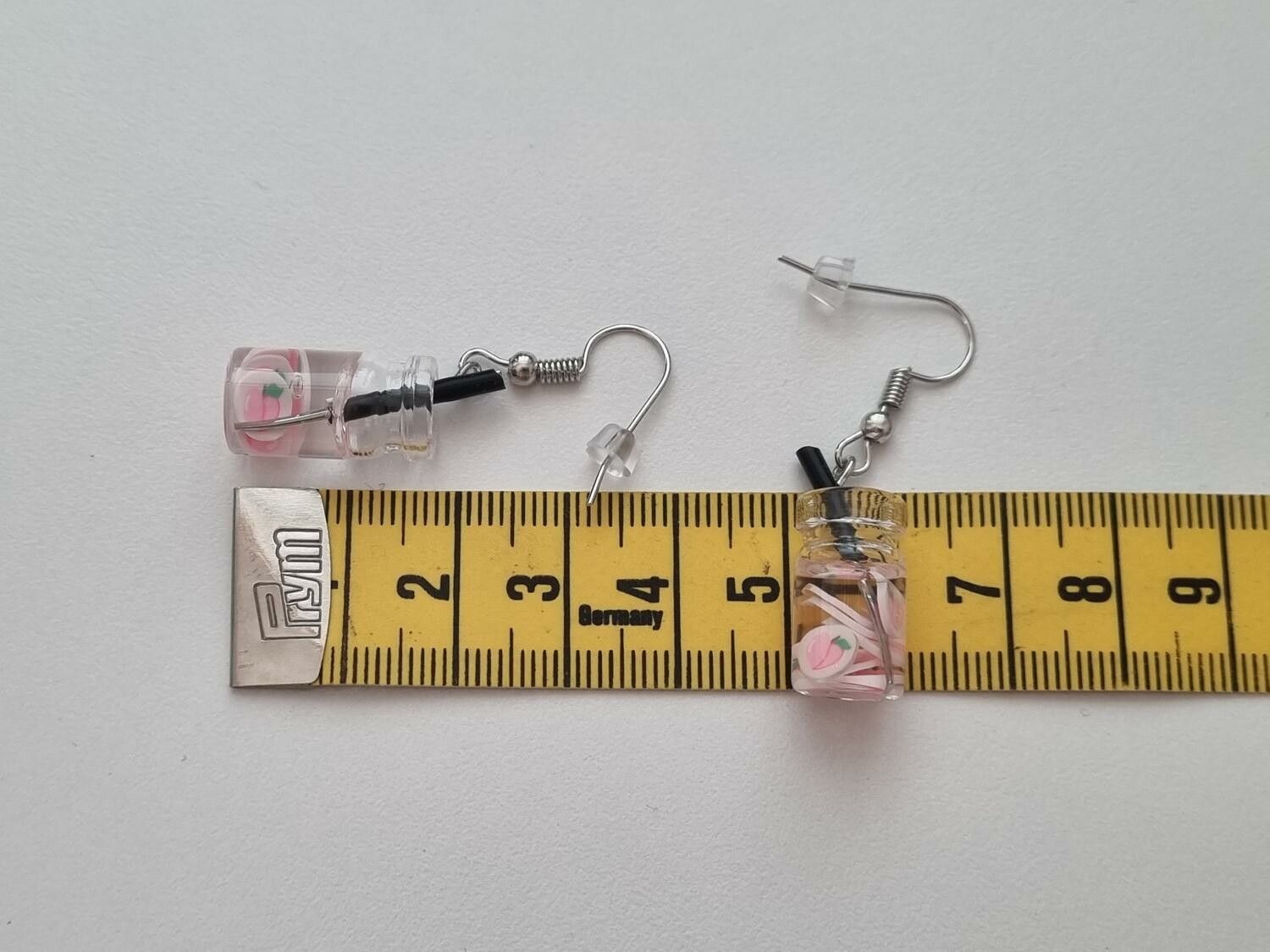 Örhängen, Miniatyr glasflaska / drink med fyllning (variant 15)