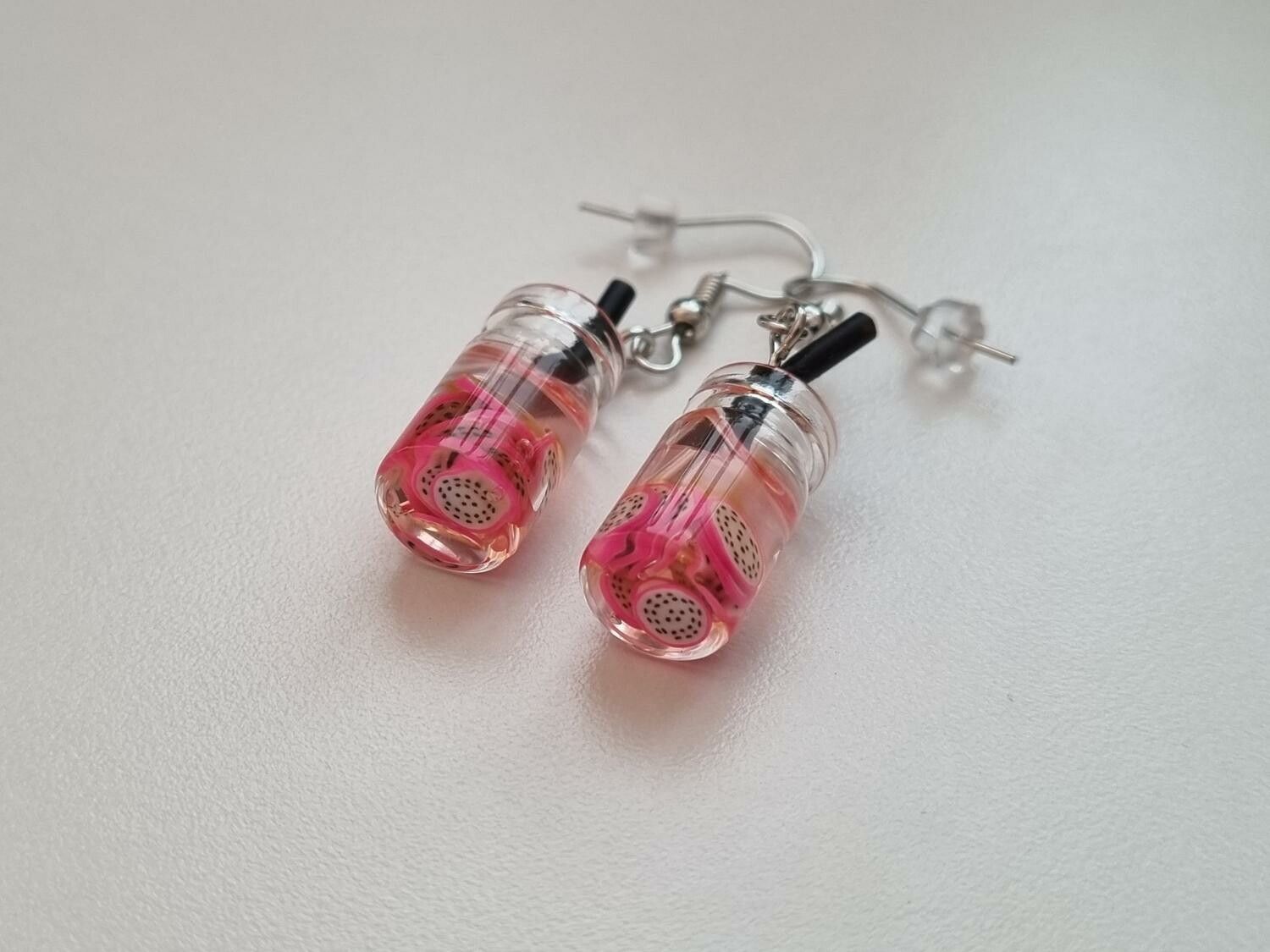 Örhängen, Miniatyr glasflaska / drink med fyllning (variant 9)