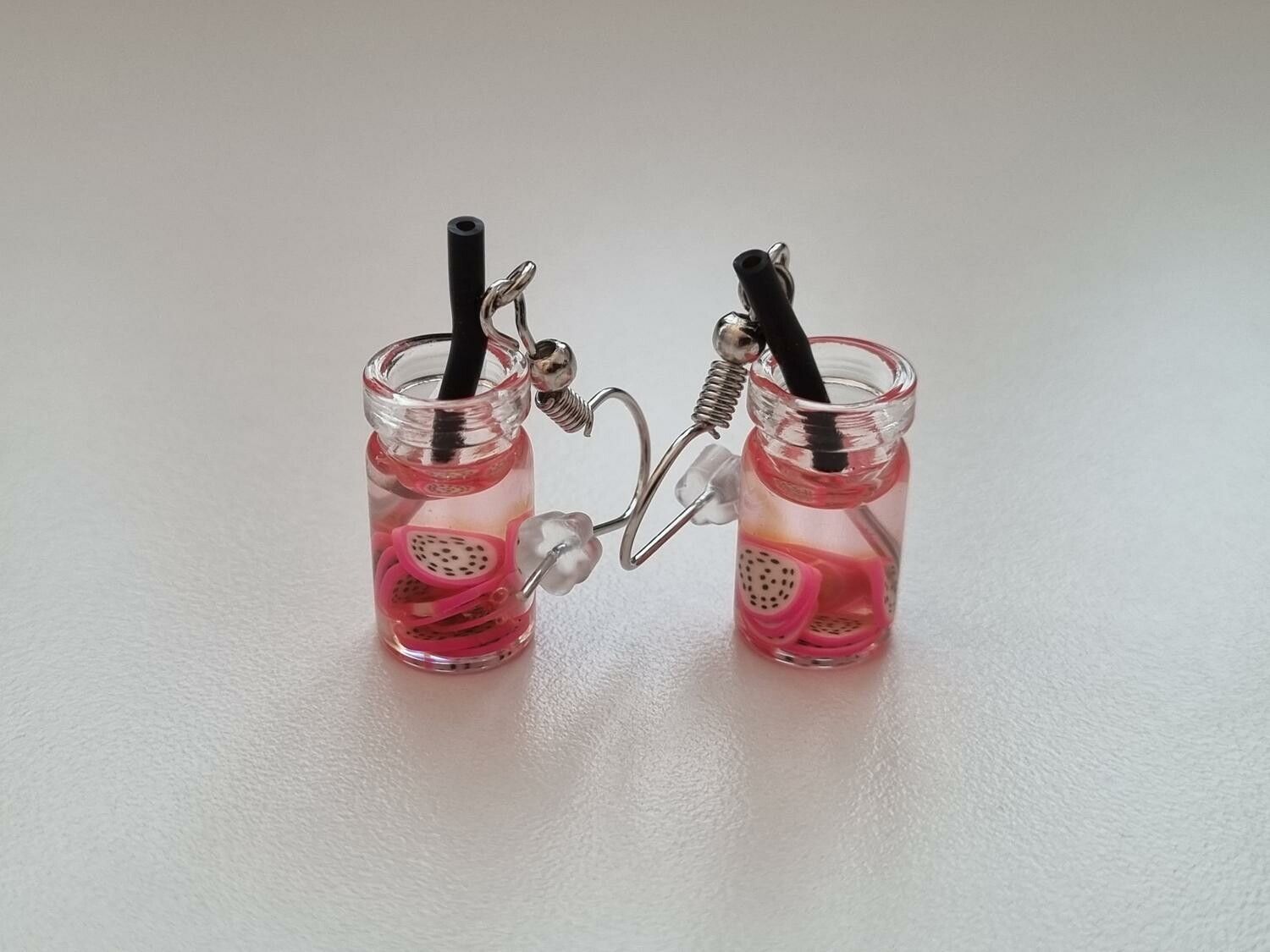 Örhängen, Miniatyr glasflaska / drink med fyllning (variant 9)