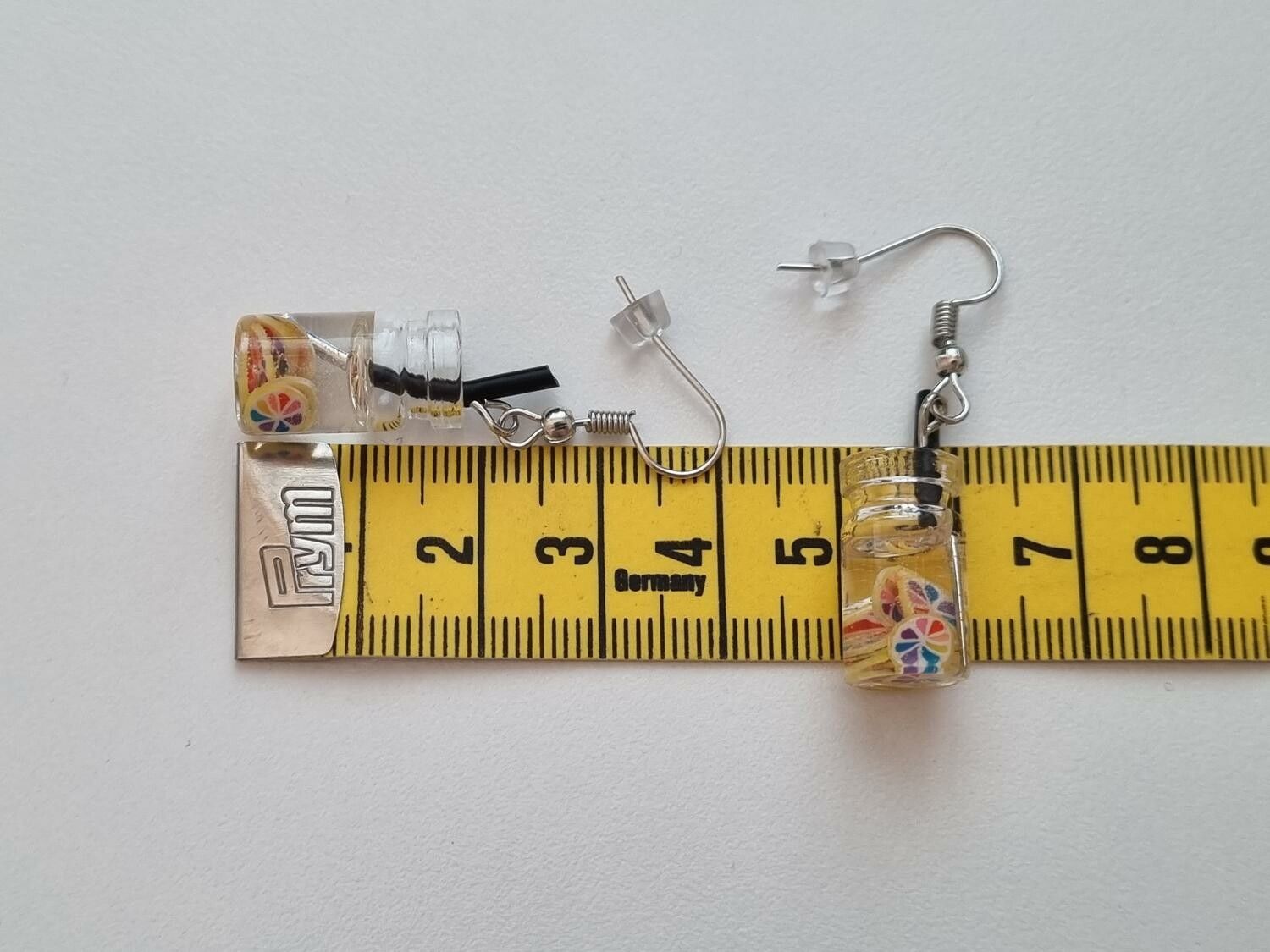Örhängen, Miniatyr glasflaska / drink med fyllning (variant 8)