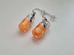Örhängen, Miniatyr glasflaska / drink med fyllning (variant 5)