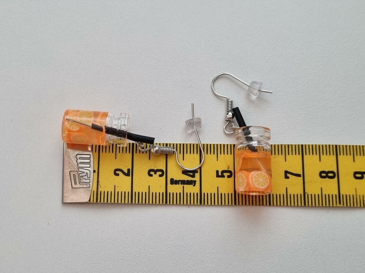 Örhängen, Miniatyr glasflaska / drink med fyllning (variant 5)