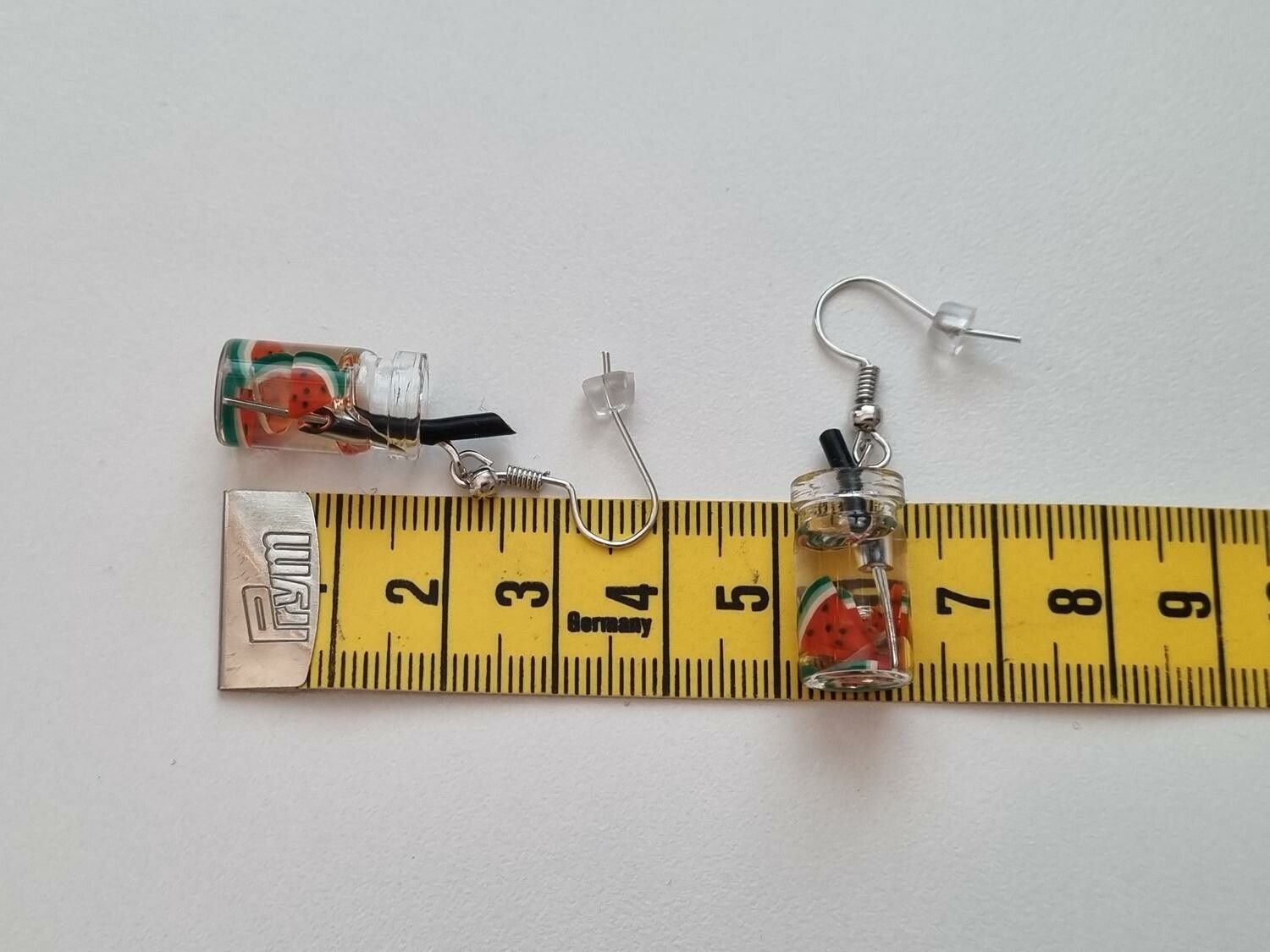 Örhängen, Miniatyr glasflaska / drink med fyllning (variant 3)
