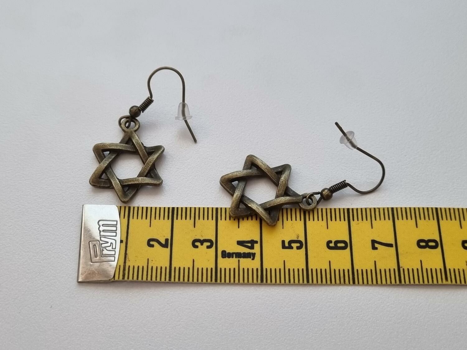 Örhängen Davidstjärna, Star of David - bronsfärgade