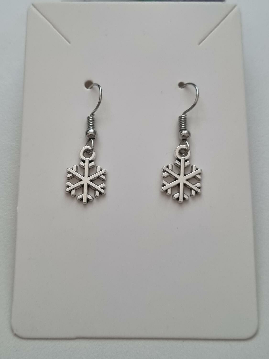 Örhängen Snöflingor, antiksilverfärgade