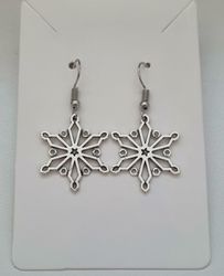 Örhängen Snöflingor, antiksilverfärgade