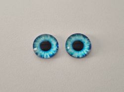 2 st drakögon kattögon i glas, glasinfattningar, cabochoner (12 mm)