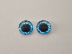 2 st drakögon kattögon i glas, glasinfattningar, cabochoner (12 mm)