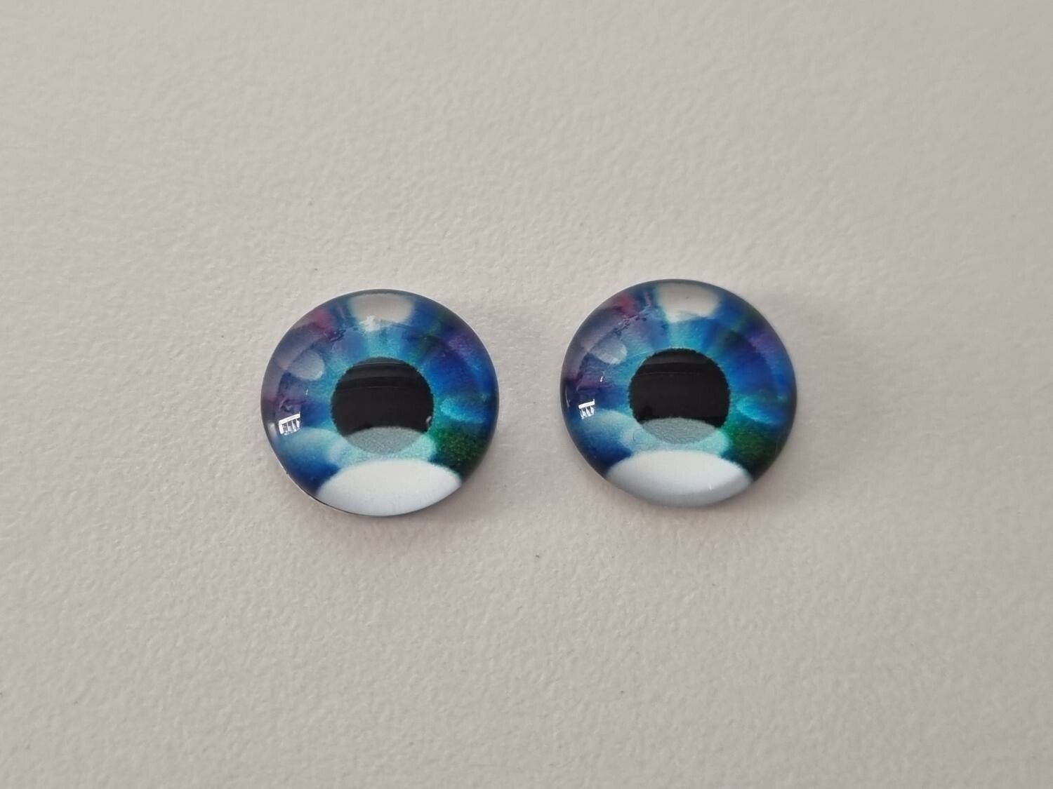 2 st drakögon kattögon i glas, glasinfattningar, cabochoner (12 mm)