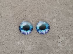 2 st drakögon kattögon i glas, glasinfattningar, cabochoner (12 mm)