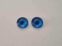 2 st drakögon kattögon i glas, glasinfattningar, cabochoner (12 mm)