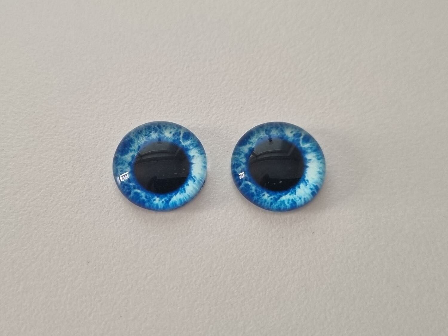2 st drakögon kattögon i glas, glasinfattningar, cabochoner (12 mm)