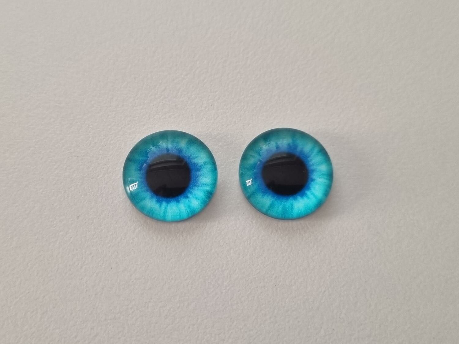 2 st drakögon kattögon i glas, glasinfattningar, cabochoner (12 mm)