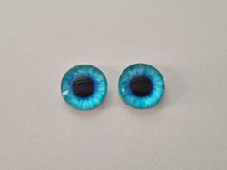 2 st drakögon kattögon i glas, glasinfattningar, cabochoner (12 mm)