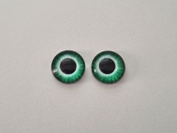 2 st drakögon kattögon i glas, glasinfattningar, cabochoner (12 mm)