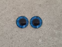 2 st drakögon kattögon i glas, glasinfattningar, cabochoner (12 mm)