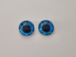 2 st drakögon kattögon i glas, glasinfattningar, cabochoner (12 mm)