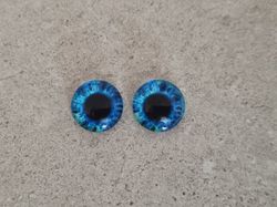2 st drakögon kattögon i glas, glasinfattningar, cabochoner (12 mm)