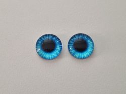 2 st drakögon kattögon i glas, glasinfattningar, cabochoner (12 mm)