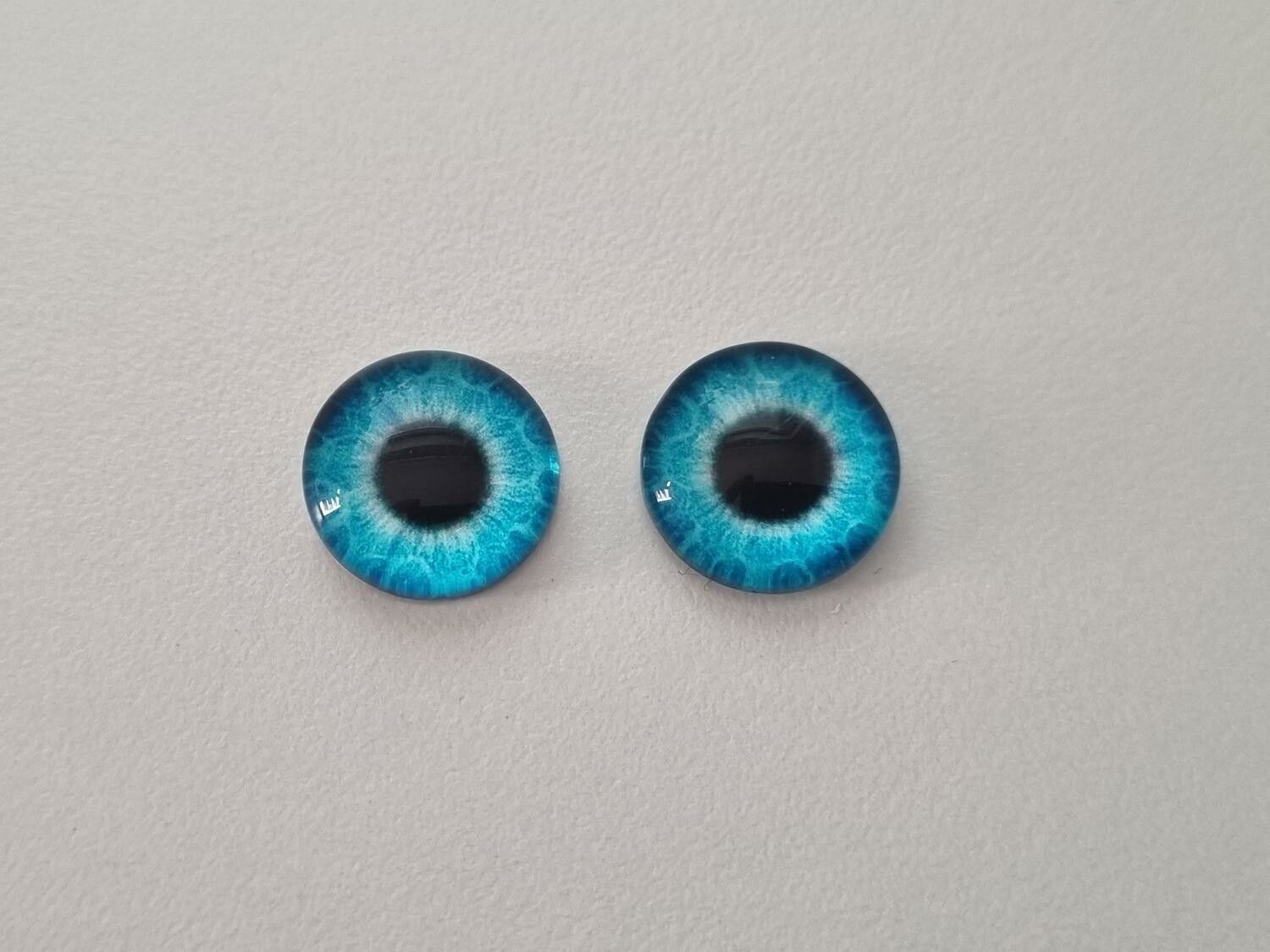 2 st drakögon kattögon i glas, glasinfattningar, cabochoner (12 mm)
