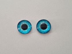 2 st drakögon kattögon i glas, glasinfattningar, cabochoner (12 mm)