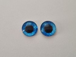 2 st drakögon kattögon i glas, glasinfattningar, cabochoner (12 mm)
