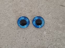 2 st drakögon kattögon i glas, glasinfattningar, cabochoner (12 mm)