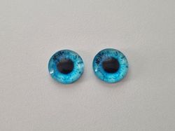 2 st drakögon kattögon i glas, glasinfattningar, cabochoner (12 mm)