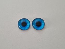2 st drakögon kattögon i glas, glasinfattningar, cabochoner (12 mm)