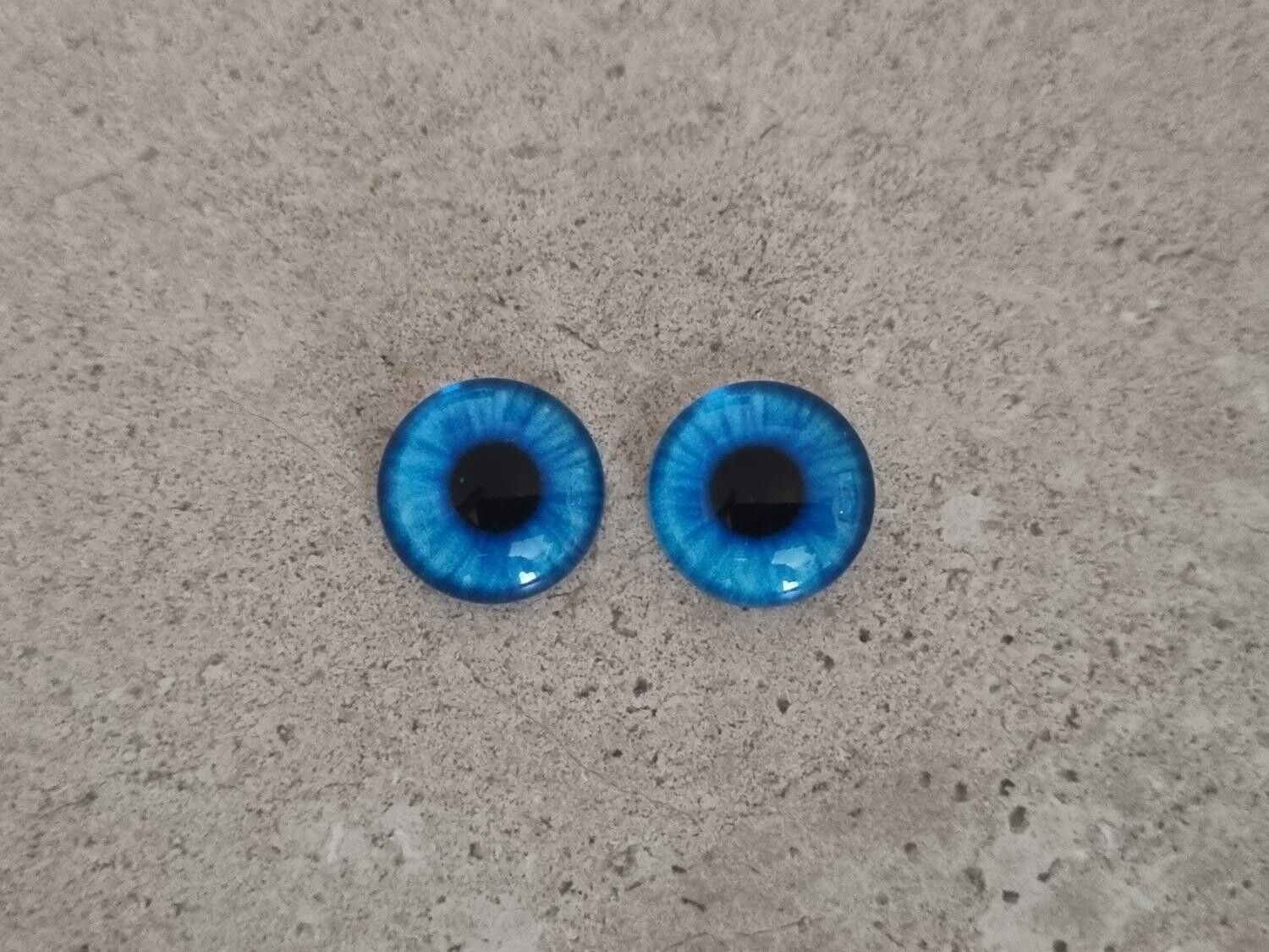 2 st drakögon kattögon i glas, glasinfattningar, cabochoner (12 mm)