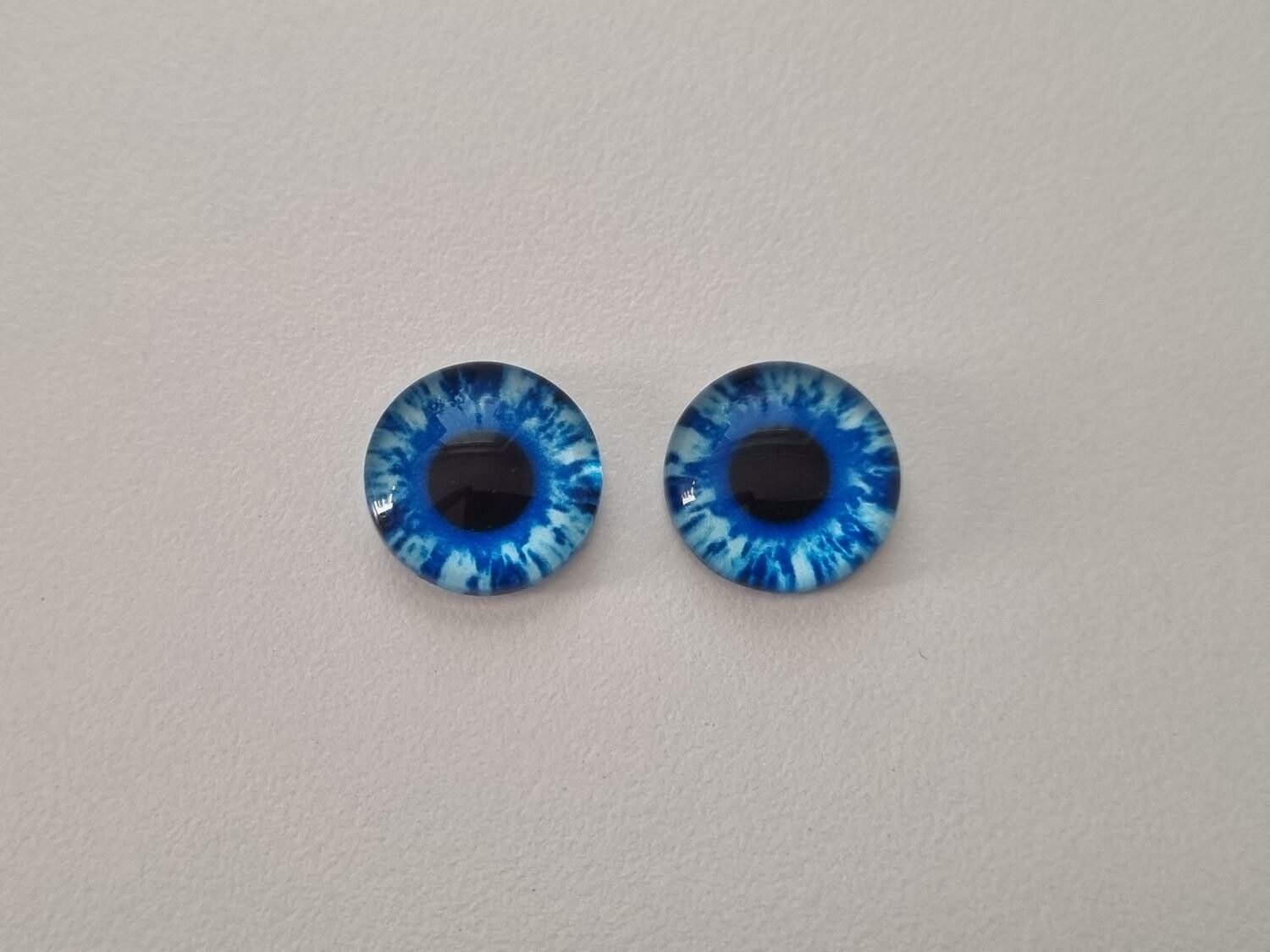 2 st drakögon kattögon i glas, glasinfattningar, cabochoner (12 mm)