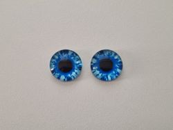 2 st drakögon kattögon i glas, glasinfattningar, cabochoner (12 mm)