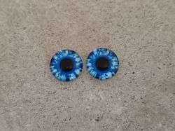 2 st drakögon kattögon i glas, glasinfattningar, cabochoner (12 mm)