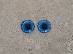 2 st drakögon kattögon i glas, glasinfattningar, cabochoner (12 mm)