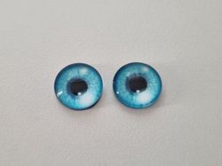 2 st drakögon kattögon i glas, glasinfattningar, cabochoner (12 mm)