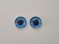 2 st drakögon kattögon i glas, glasinfattningar, cabochoner (12 mm)