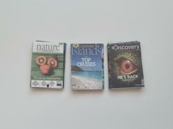 3 st retrotidningar, miniatyrböcker, minibok till dockskåp dockhus