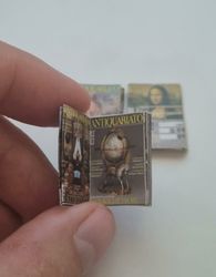 3 st retrotidningar, miniatyrböcker, minibok till dockskåp dockhus