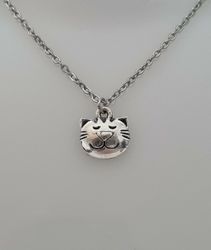Halsband med ett kattansikte / en katt (45 cm långt halsband)