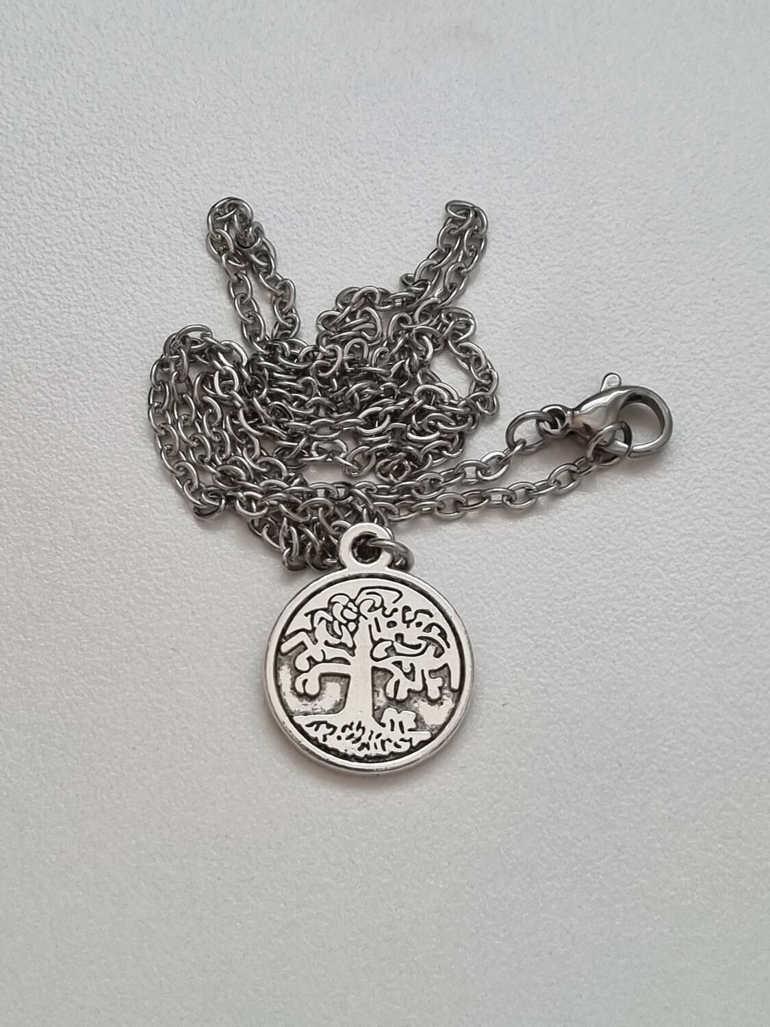 Halsband med träd, trädberlock (45 cm långt halsband)