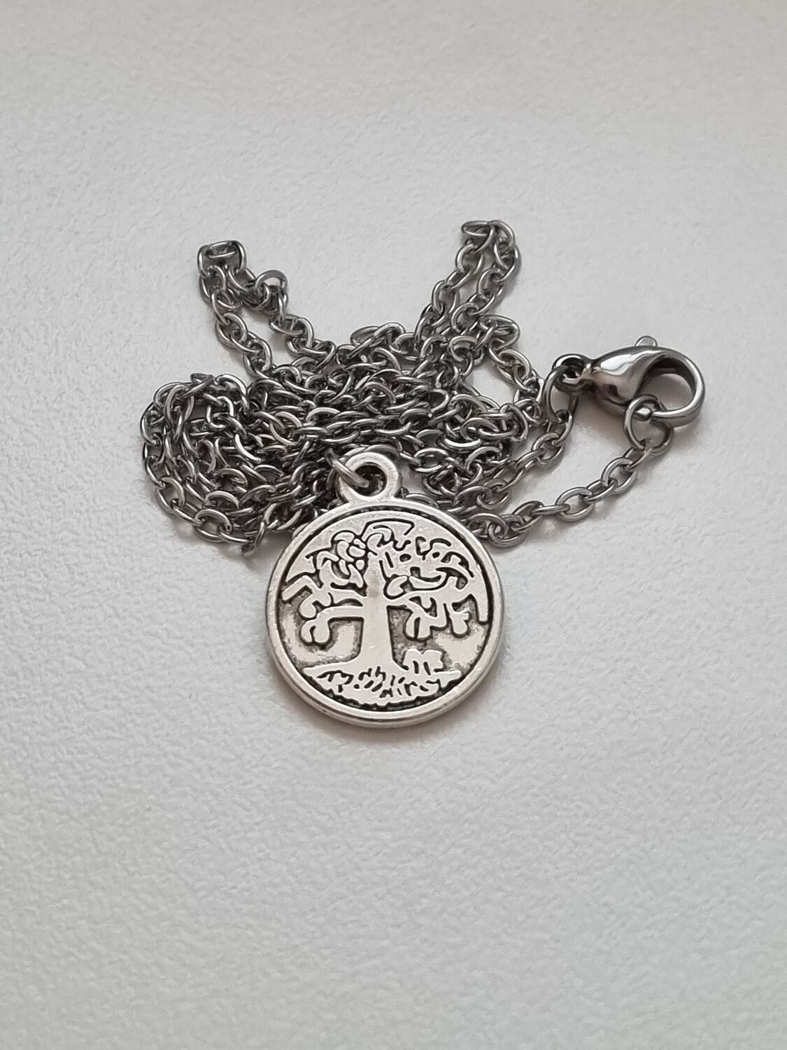 Halsband med träd, trädberlock (45 cm långt halsband)