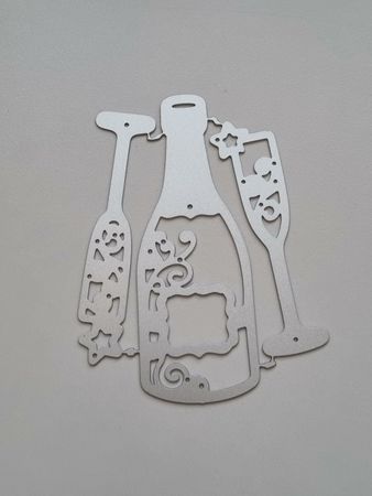Scrapbooking, dies, cutting dies (Champagneflaska och två glas)