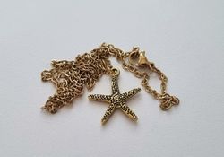 Halsband med sjöstjärna, sjöstjärneberlock (50 cm långt halsband)