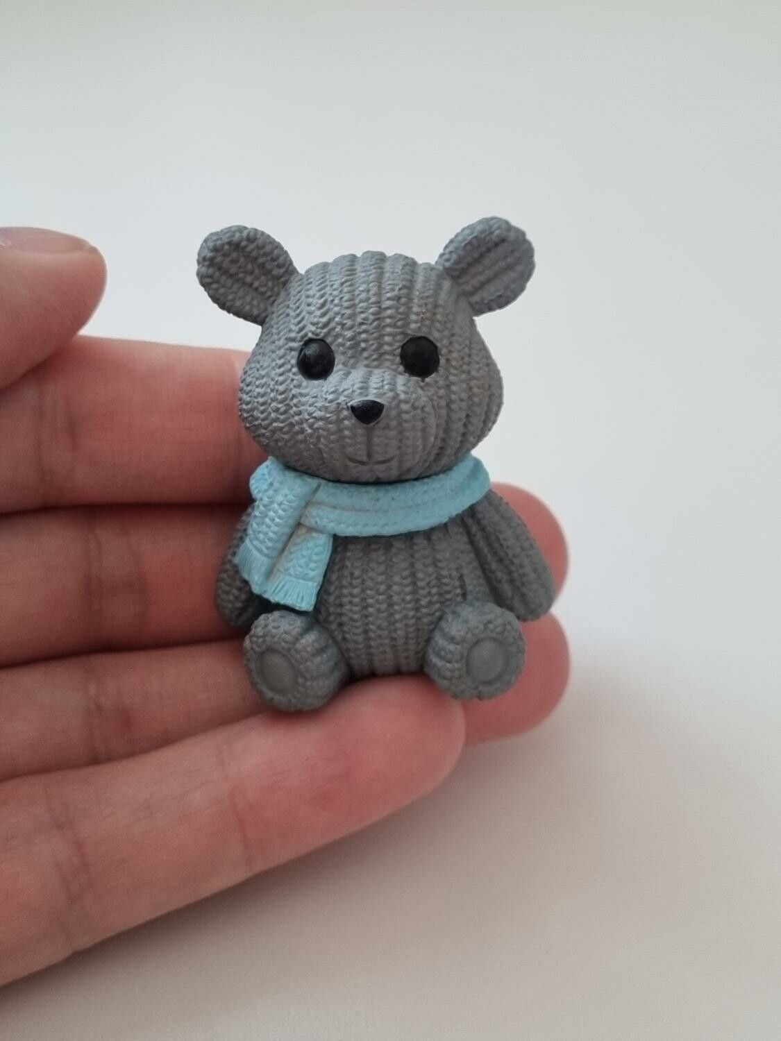 Nalle miniatyr, miniatyrnalle, mininalle (22 gram, grå)