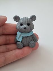 Nalle miniatyr, miniatyrnalle, mininalle (22 gram, grå)