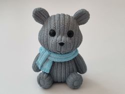 Nalle miniatyr, miniatyrnalle, mininalle (22 gram, grå)